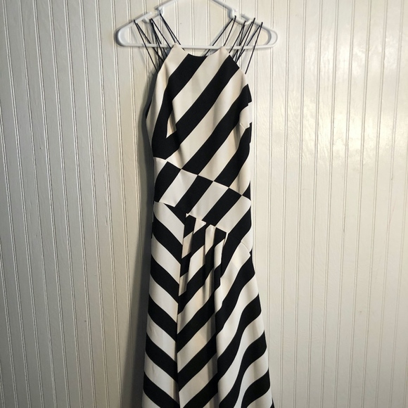 Karen Millen Striped Halterneck Midi Dress - Picture 7 of 7